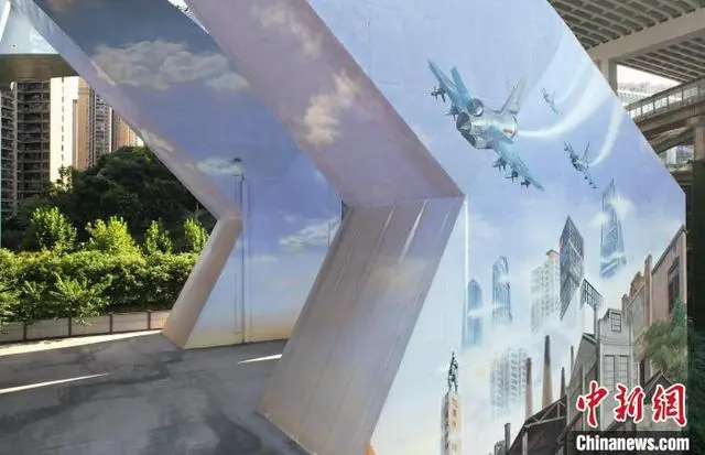 桥墩当“画布” ，重庆巨幅3D壁画吸睛