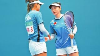 软式网球赛场河南姑娘摘铜牌（杭州第19届亚运会）