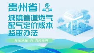 明年1月1日起施行！《贵州省城镇管道燃气配气定价成本监审办法》印发