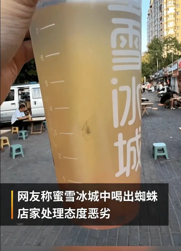 被曝喝出蜘蛛？蜜雪冰城回应：当事门店正接受调查