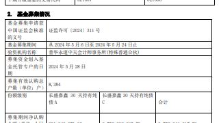 长盛嘉鑫30天持有纯债基金成立 规模37.5亿元