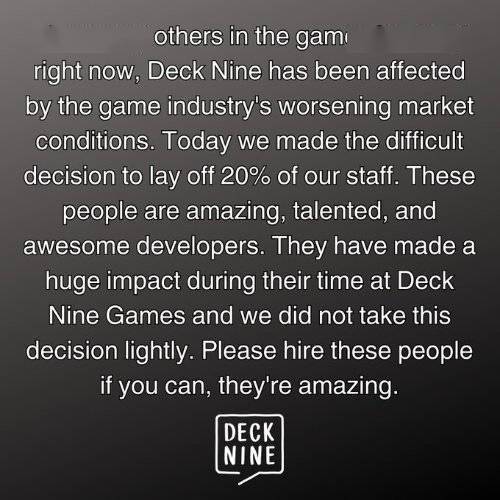 《奇异人生》系列的开发商Deck Nine宣布裁员20%