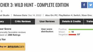 《巫师3》M站用户评分升至7.7：大量玩家给出满分