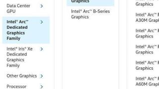 英特尔锐炫独立显卡家族选项曝光