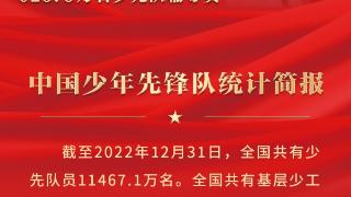 截至2022年底，全国共有少先队员11467.1万名