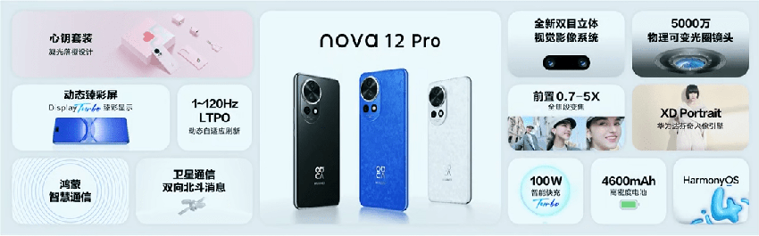 华为nova 12 Pro推出心钥套装：含手机、保护壳等