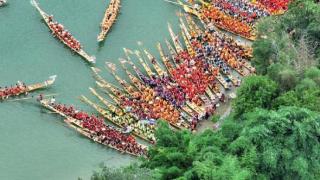 永州道县龙船赛在潇水河宣布开幕