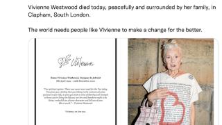 著名时装设计师维维安·韦斯特伍德去世 享年81岁