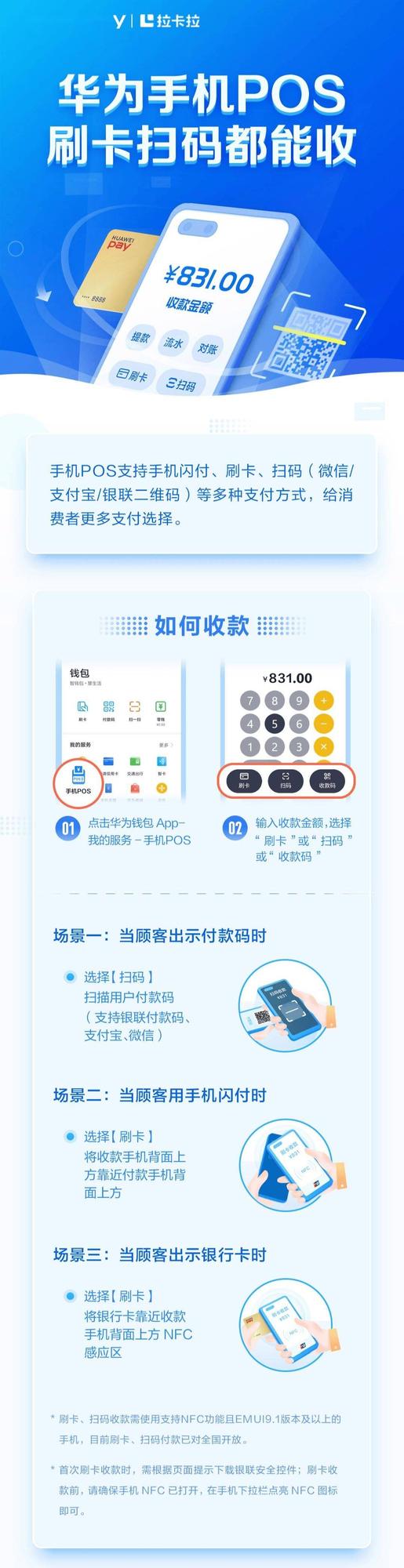 华为钱包app服务调整，下线手机pos业务