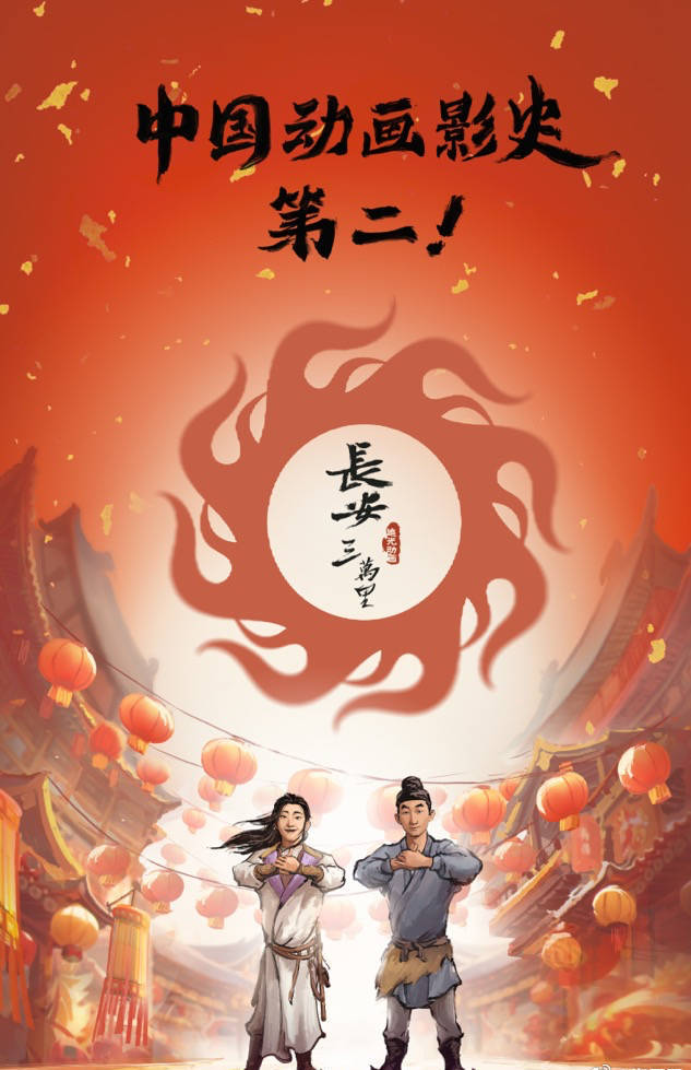 《长安三万里》票房超16亿 成中国影史动画电影票房第二名