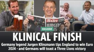 克林斯曼：在凯恩和贝林厄姆带领下 英格兰将获得2024欧洲杯冠军