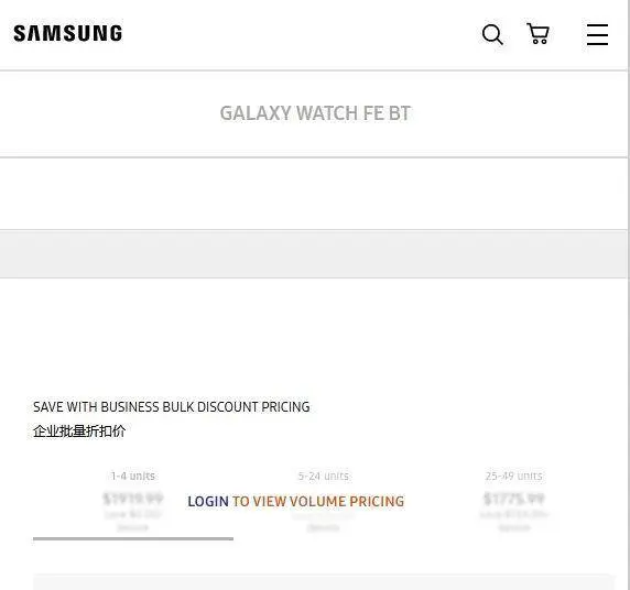 三星 Galaxy Watch FE 智能手表官网偷跑：名称确认，配40mm表盘