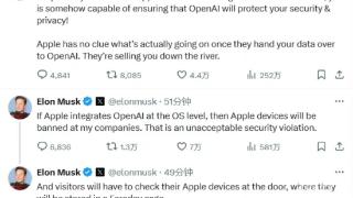 马斯克：将禁止苹果设备进入公司