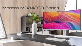 微星推出 Modern MD342CQP 显示器：21:9 1440p 120Hz 曲面带鱼屏