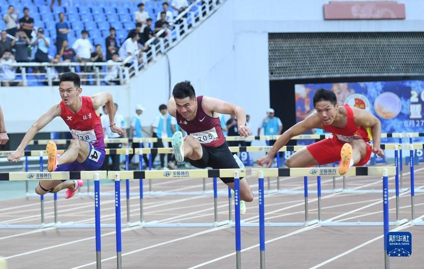 田径——全国冠军赛:男子110米栏决赛朱胜龙获得冠军