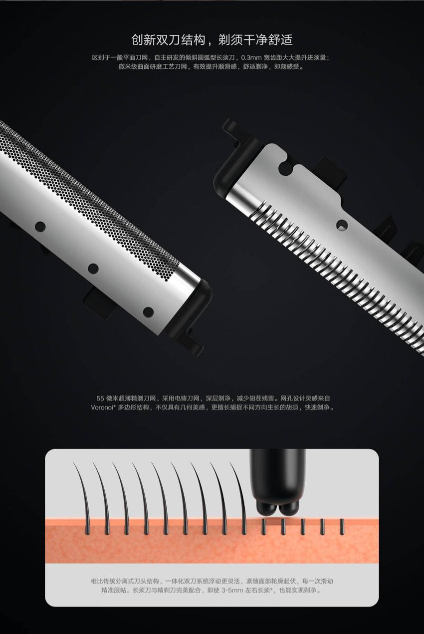 小米米家电动剃须刀往复双刀头版开售，采用浮动双刀设计