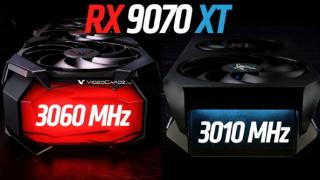 撼讯AMD RX 9070 XT暗黑犬/红魔突破3GHz大关！出厂最高3.06GHz