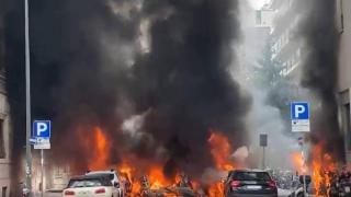 外媒：突发！意大利城市米兰发生爆炸，数辆汽车起火