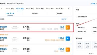 春运现骨折票：乘火车出重庆2.5元