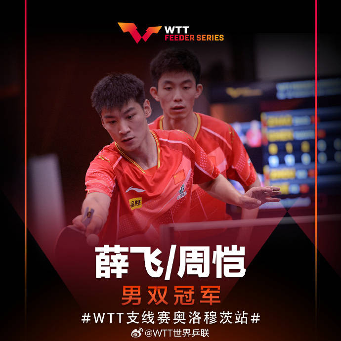 WTT支线赛奥洛穆茨站：中国队豪夺4冠 日本0冠惨败