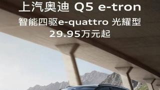 上汽奥迪q5e-tron光耀型上市， 29.95万元起
