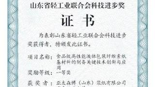 亚太森博荣获山东省轻工业联合会科技进步奖一等奖