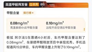 极狐阿尔法S座舱高温甲醛测试表现优秀，座舱“内卷”开始？