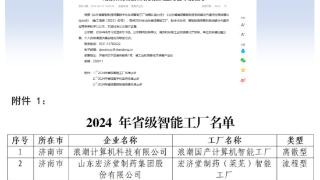 鲁抗医药入选山东省智能工厂、省级智能制造场景