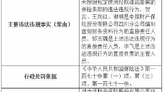 中煤保险四川分公司2宗违法被罚 编制虚假财务资料等