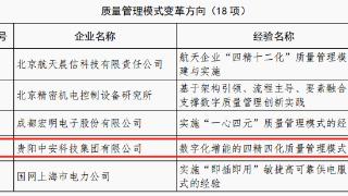 全国标杆！中安科技集团获评中国“2024年质量标杆典型经验”