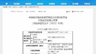工商银行深圳分行因三项违规被罚100万元 两名责任人被警告