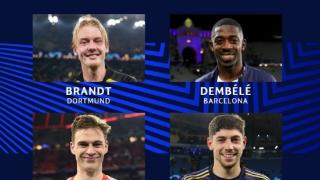 欧冠官方本周最佳球员候选：巴尔韦德、基米希、登贝莱、布兰特