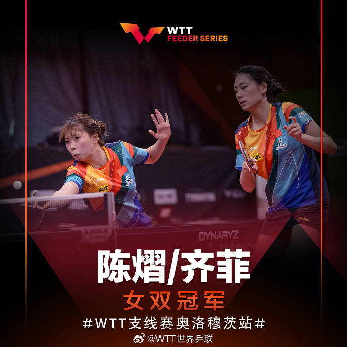WTT支线赛奥洛穆茨站：中国队豪夺4冠 日本0冠惨败