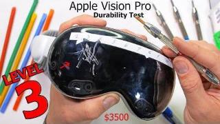 测试发现苹果 Vision Pro 正面玻璃抗摔性不错，但极易被刮花