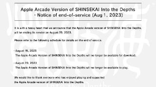 《深世海》Apple Arcade版将终止服务