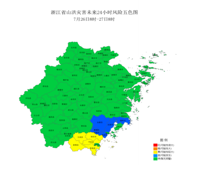 山洪灾害预警发布：温州、台州这些地方请注意！