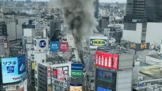 日本东京涩谷中心街发生火灾