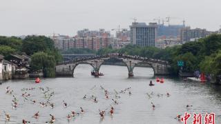 皮划艇马拉松竞渡大运河最南端 千年运河迸发运动魅力