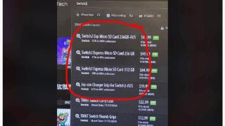 Switch2配件清单曝光：1TB的高速SD卡等