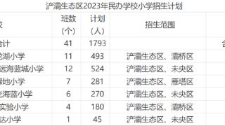 西安浐灞生态区发布2023民办小学招生计划