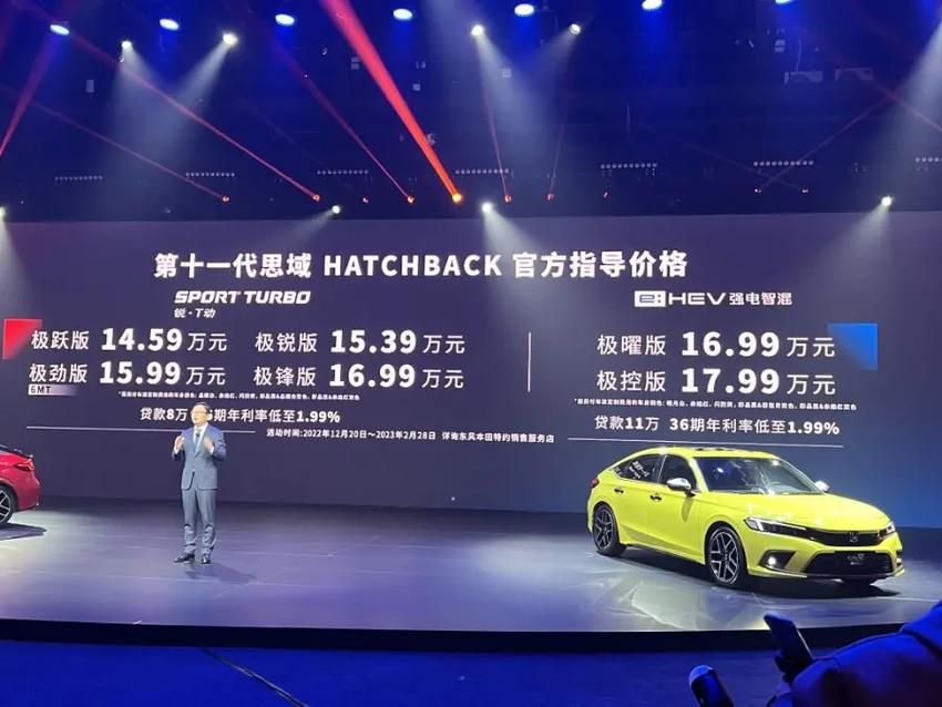 全新思域hatchback上市，推出6款车型