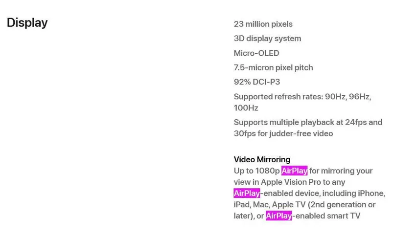 最高 1080P，苹果Vision Pro支持AirPlay：可向他人展示头显内容