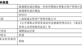 海通证券资管4只基金增聘张强 3只处于亏损状态