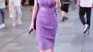 紫色连衣裙，优雅与时尚交融，彰显出无与伦比的气质