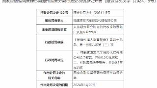 因未按规开佣金收取账户等，福建漳发汽车保险代理公司被罚5千