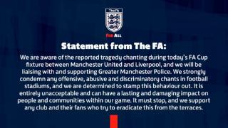 英足总：强烈谴责双红会部分球迷的攻击侮辱歧视口号