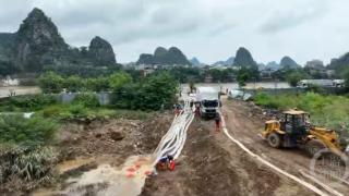 特大暴雨袭击桂林致城区严重内涝 重庆救援队39小时排水20多万吨
