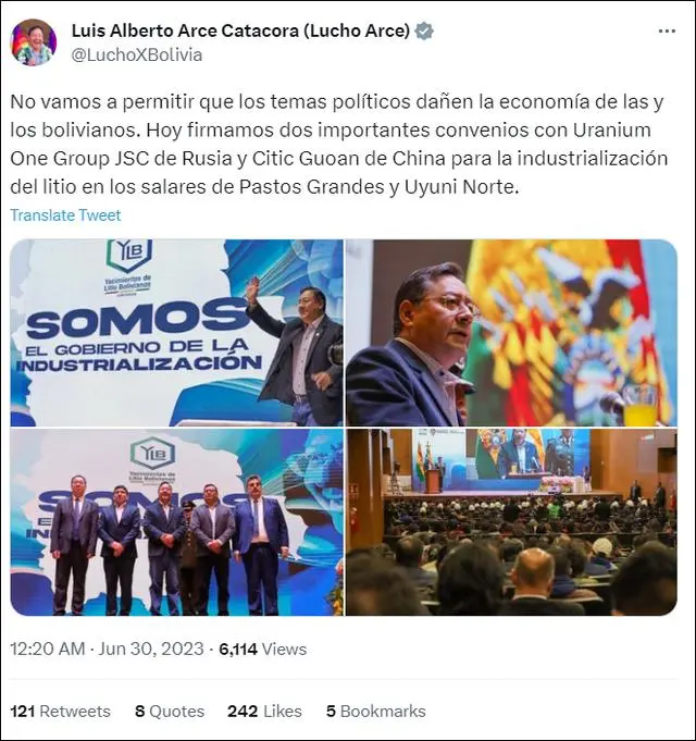 中企再次中标锂资源开发项目，玻利维亚总统：感谢，我们不想落后