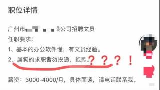 不招聘属狗的求职者！一公司公布入职要求