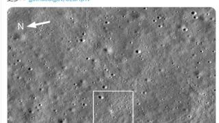 NASA 月球勘测轨道飞行器拍到印度月船三号着陆器照片